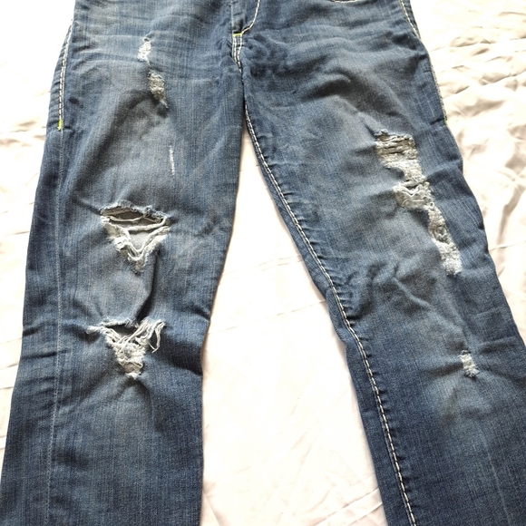 True religion | Blue faded ripped women's CASEY , low rise super skinny Jean - Picture 4 of 14
